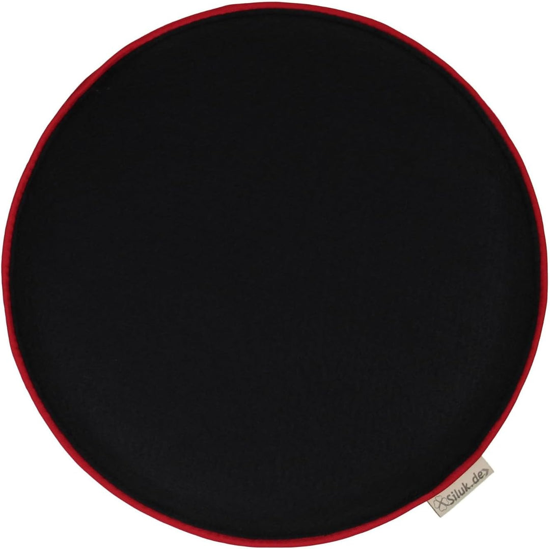 SILUK gemütliches Sitzkissen aus Filz Ø 36cm - Komfortable Waschbare - 4er Set Grau I Schwarz für Ba