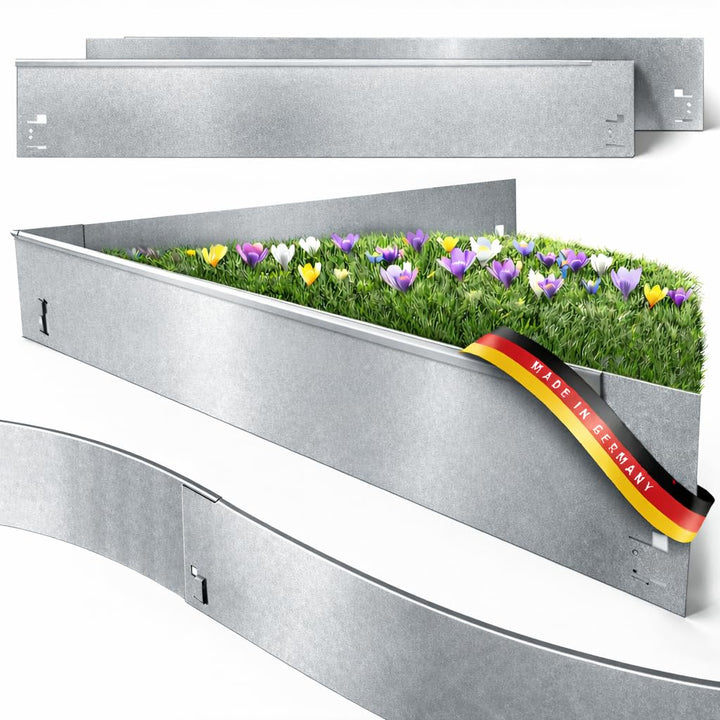 Rasenkante - 1,20m Verlegelänge - Garten Beeteinfassung Metall 18,5cm Hoch - Stabile Beetbegrenzung