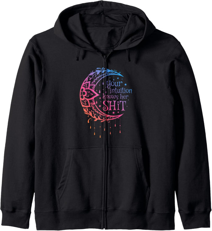 Lustiges Deine Intuition weiss ihren Scheiss Retro Hippie Kapuzenjacke