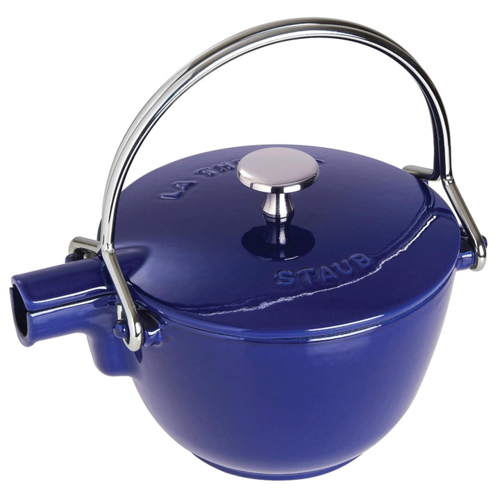 STAUB Teekanne/Wasserkessel, rund 16,5 cm, 1,15 L mit mattschwarzer Emaillierung Im Inneren des Kess
