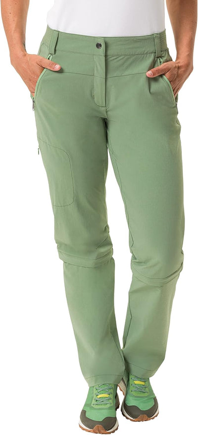 Vaude Damen Hose Women's Farley Stretch Capri T-Zip Pants Iii 40 Willow Green, 40 Willow Green