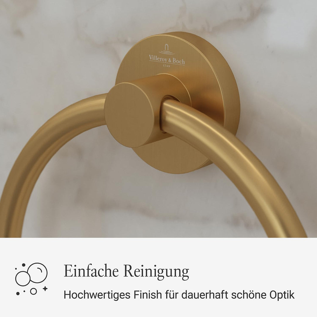 Villeroy &amp; Boch Elements Tender Handtuchhalter, rund – Gold, gebürstet Handtuchring rund Brushed Gol