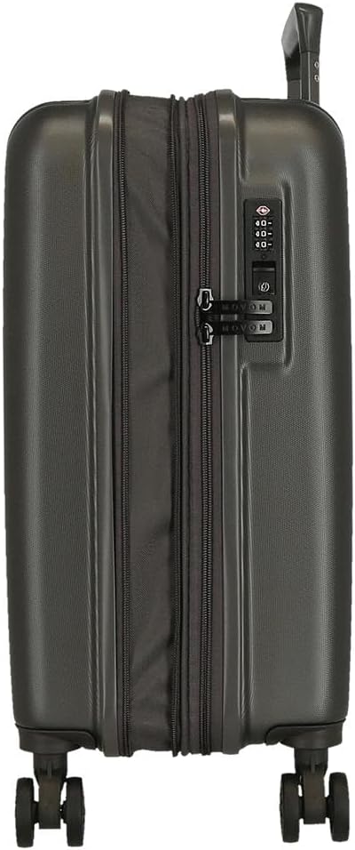 Movom Wood Kabinenkoffer Grau 40x55x20 cms Hartschalen ABS TSA-Schloss 38L 3,2Kgs 4 Doppelräder Erwe