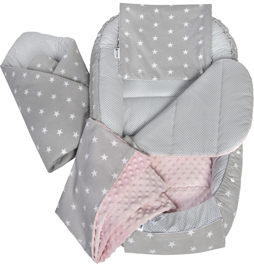 Medi Partners 5 teilig Babynestchen Set Babynest 100x60x15 herausnehmbarer Einsatz Bett Kuschelnest