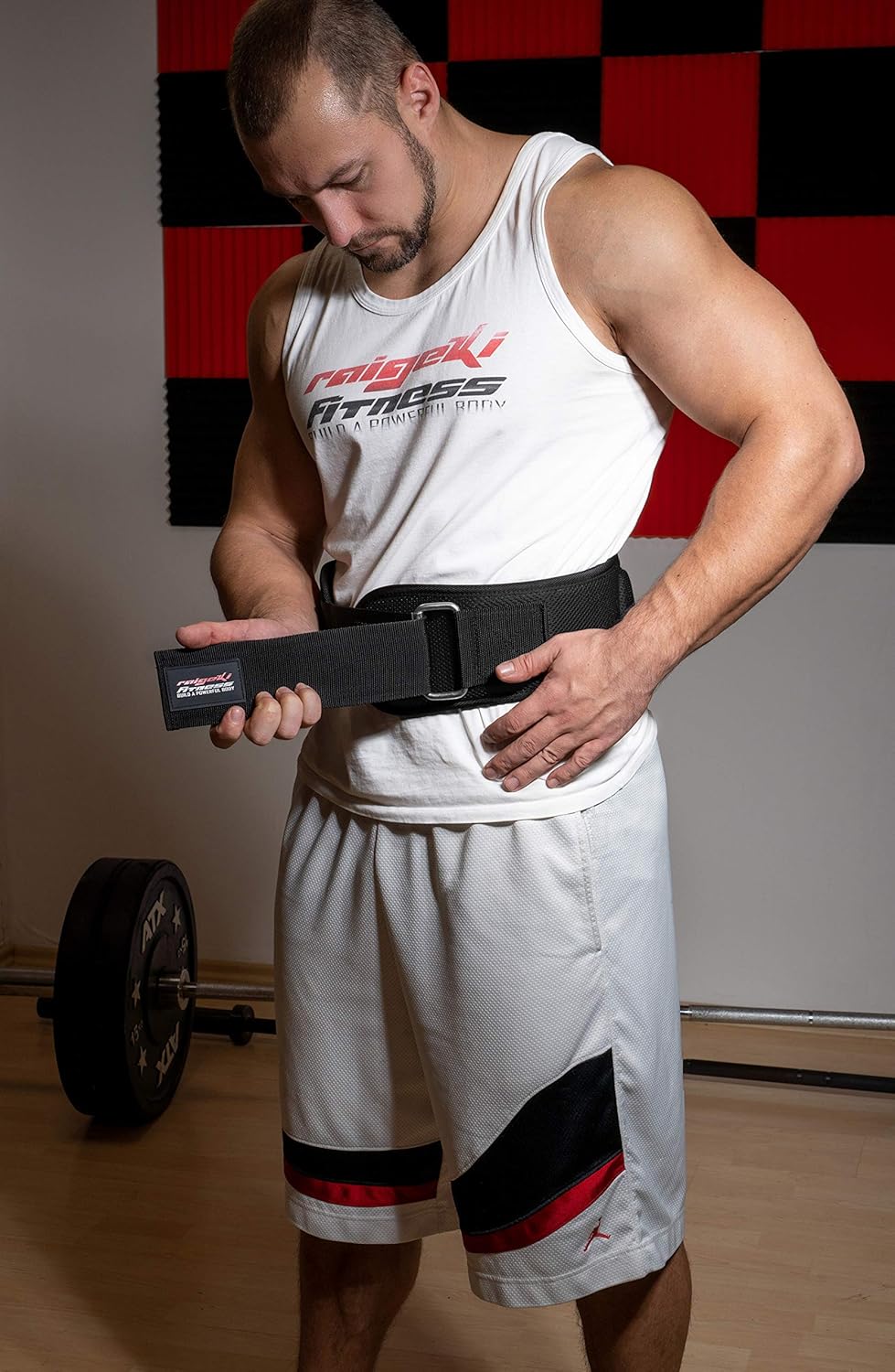 Raigeki Fitness Gewichthebergürtel (+ Trainingspläne) Fitnessgürtel für Bodybuilding, Krafttraining,