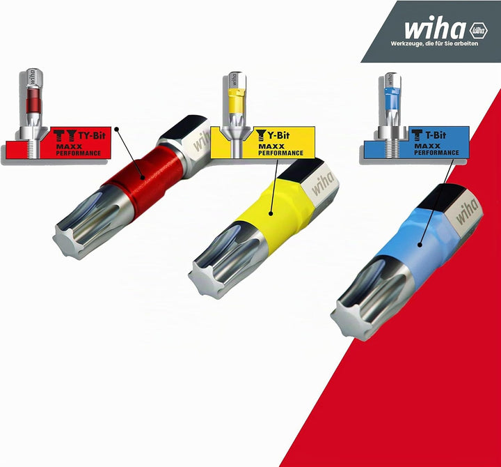 Wiha Bit Set XLSelector Y-Bit 31-tlg. I 25 mm I PH, PZ, TORX 1/4" C6,3 I magnetischer Bithalter I Ve