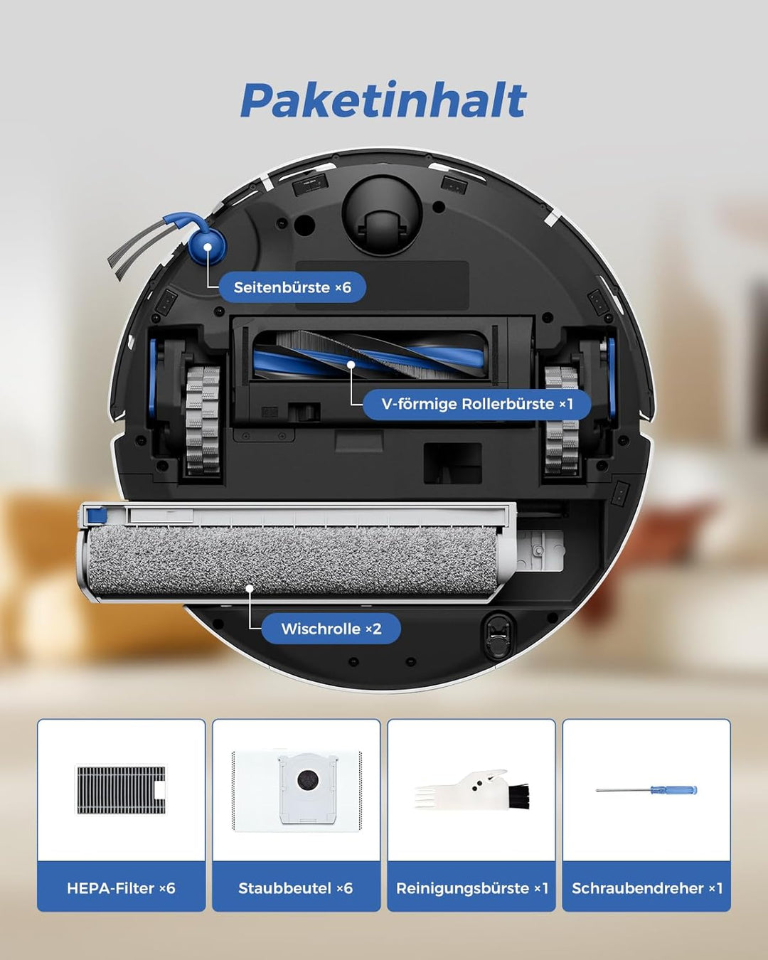 T90 PRO Omni Zubehör für ECOVACS DEEBOT T90 PRO Omni / T90 Omni / X12 PRO Omni Saugroboter, 23 Stück