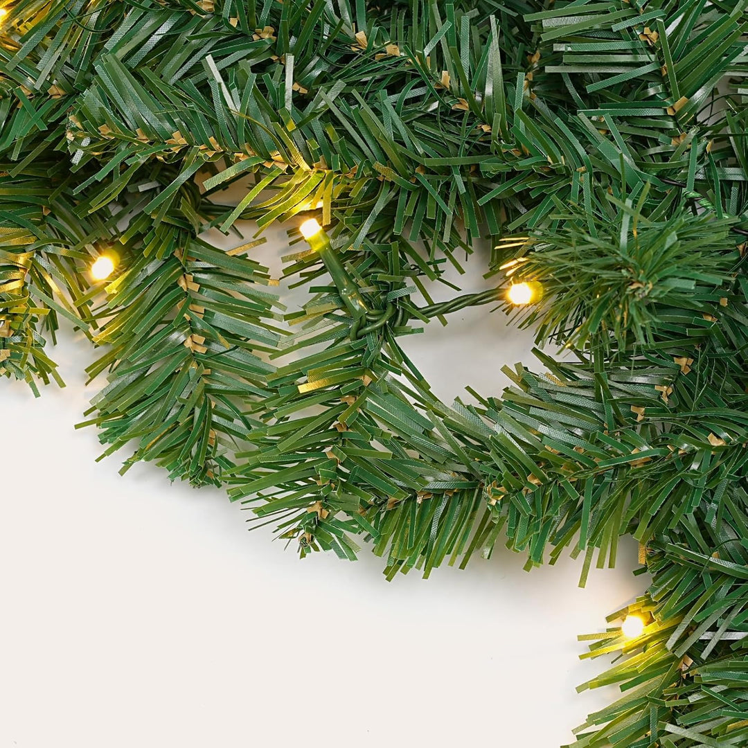 SALCAR Weihnachtsgirlande 5m mit 200 LED Beleuchtung, 31V, Künstliche Tannengirlande für Weihnachten