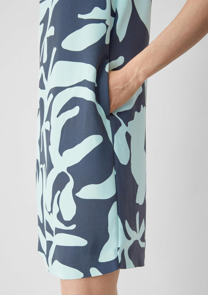 Kurzes Kleid aus Crêpe 40 58c0 Blau|türkis, 40 58c0 Blau|türkis