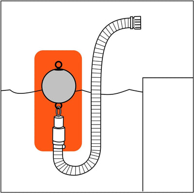 Gardena Schwimmende Absaugung Set: Schwimmkörper für Tauch-Druckpumpen mit 25 mm Schlauchdurchmesser