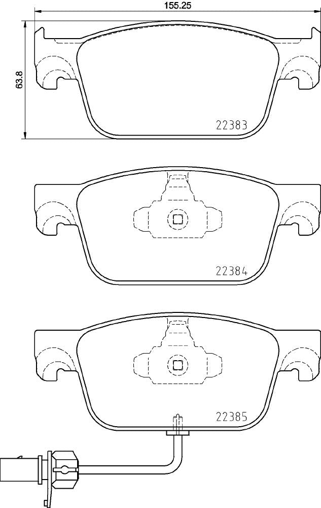 HELLA PAGID 8DB 355 024-951 Bremsbelagsatz - T2549 - Dicke/Stärke: 17mm - Bremssystem: Teves - inkl.