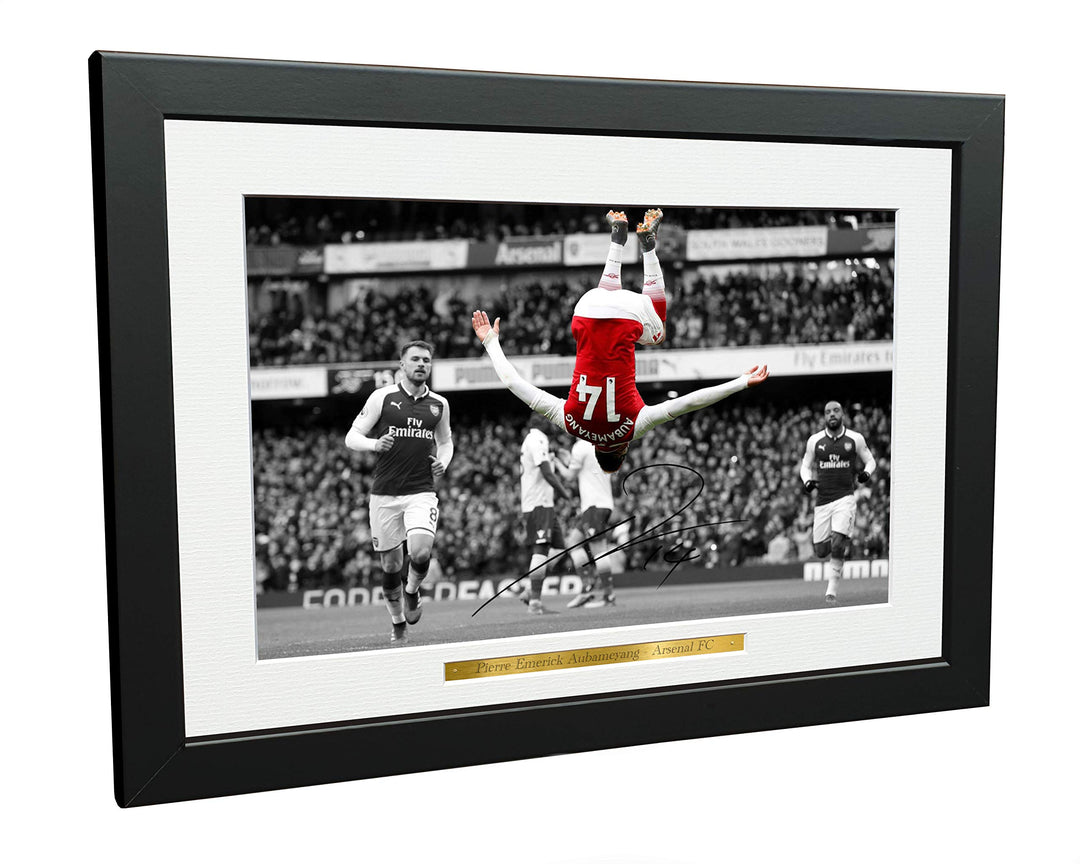 Autogramm-Fotorahmen, A4, Motiv: Pierre-Emerick Aubameyang Arsenal FC, 30,5 x 20,3 cm
