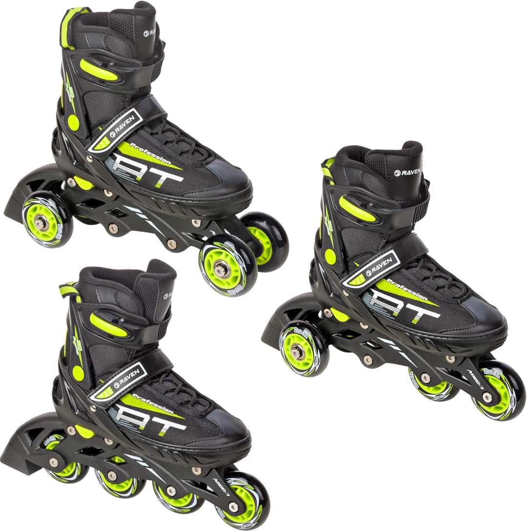 RAVEN Profession 3in1 Inlineskates Triskates Rollschuhe Inliner für Kinder und Erwachsene verstellba
