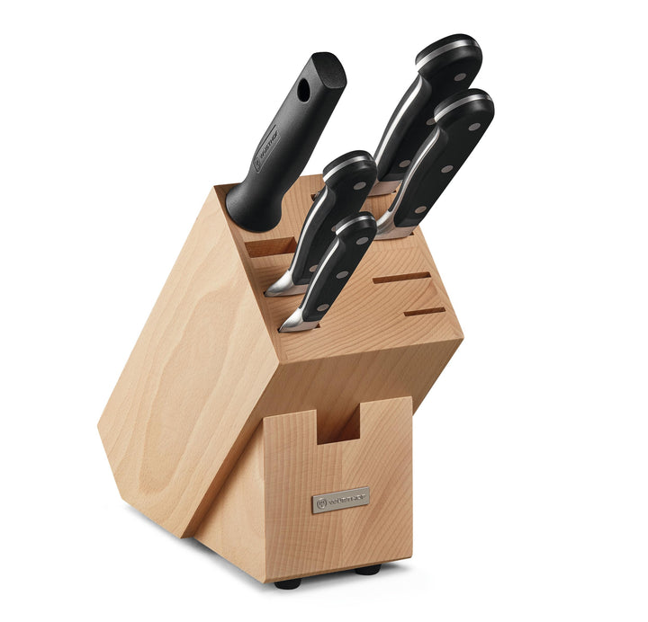 WÜSTHOF Classic Messerblock mit 5 Artikeln 5-teilig Helle Buche, Helle Buche, 5-teilig