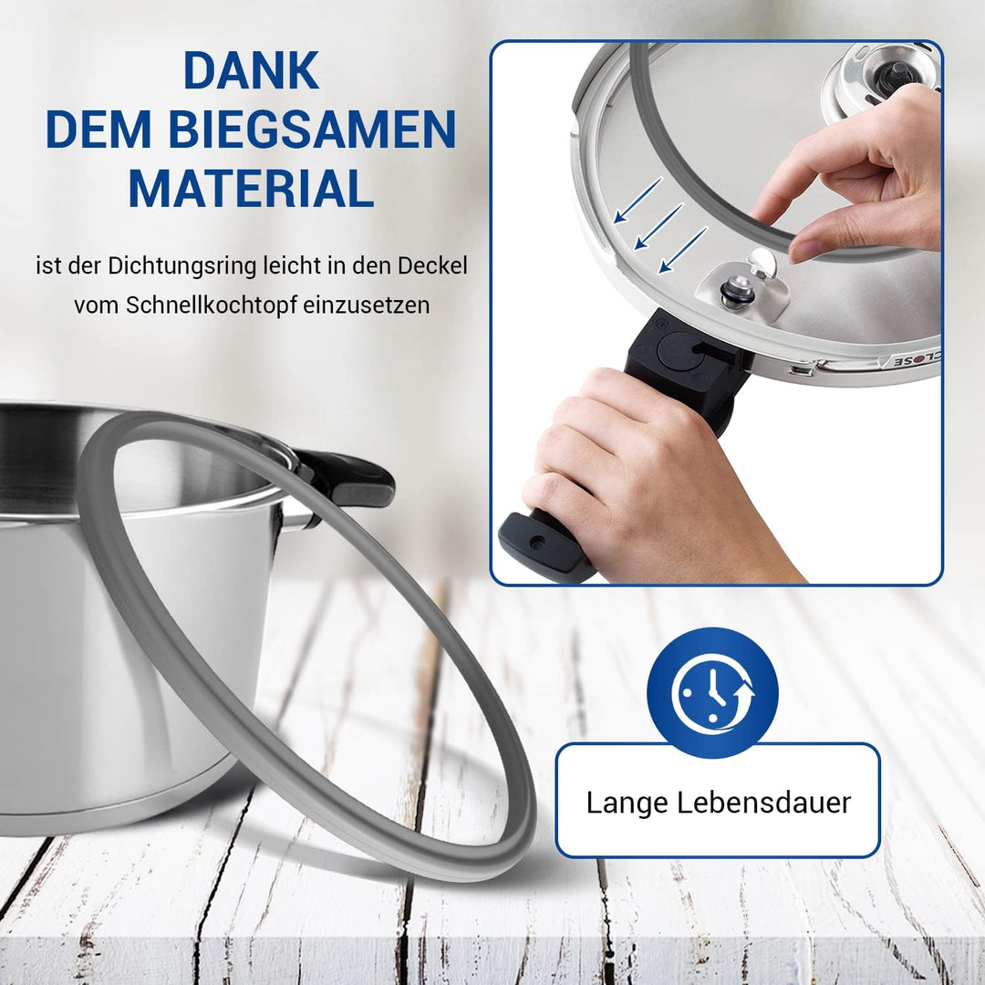 VIOKS Dichtung Schnellkochtopf Ersatz für 600-000-22-795/0 Fissler Schnellkochtopf Dichtungsring für