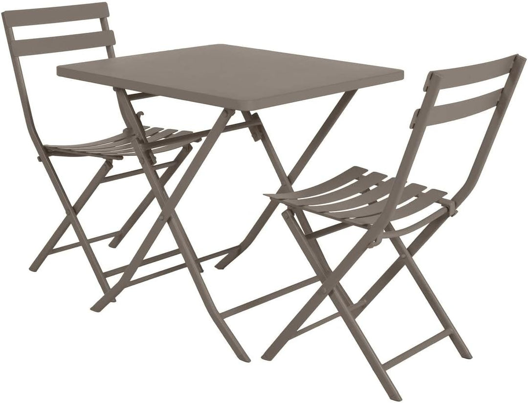 Hespéride Quadratischer gartenklapptisch Greensboro Tonka 2-sitzer aus epoxybehandeltem Stahl