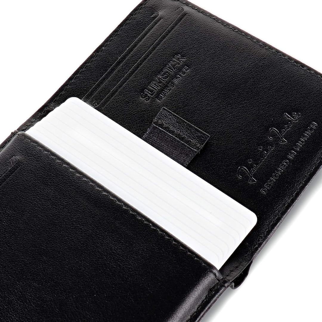 Jaimie Jacobs SLIMSTAR Geldbeutel dünne Geldbörse Leder Slim Wallet Hochformat Herren (Lochleder Sch