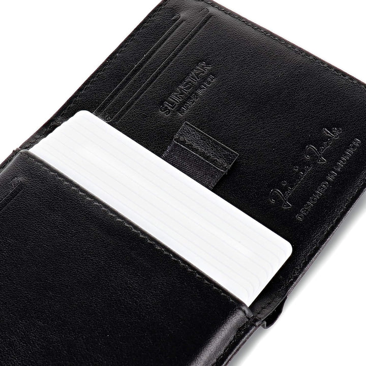 Jaimie Jacobs SLIMSTAR Geldbeutel dünne Geldbörse Leder Slim Wallet Hochformat Herren (Lochleder Sch
