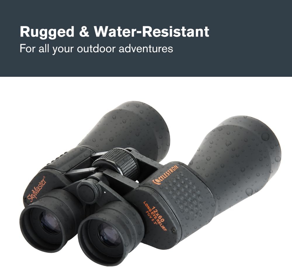 Celestron 71007 SkyMaster 12 x 60 mm Porroprismenfernglas mit mehrfach vergütete Linse, BaK-4 Prisme