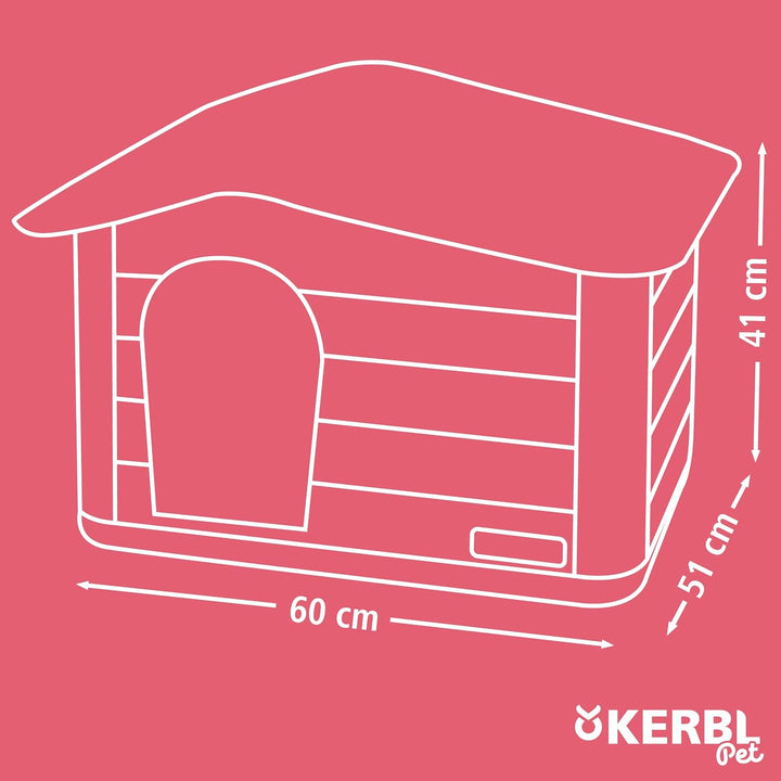 Kerbl Katzenhaus Paola Eco (Katzenhütte UV- und wetterbeständig, Katzenhöhle Indoor und Outdoor, Hau