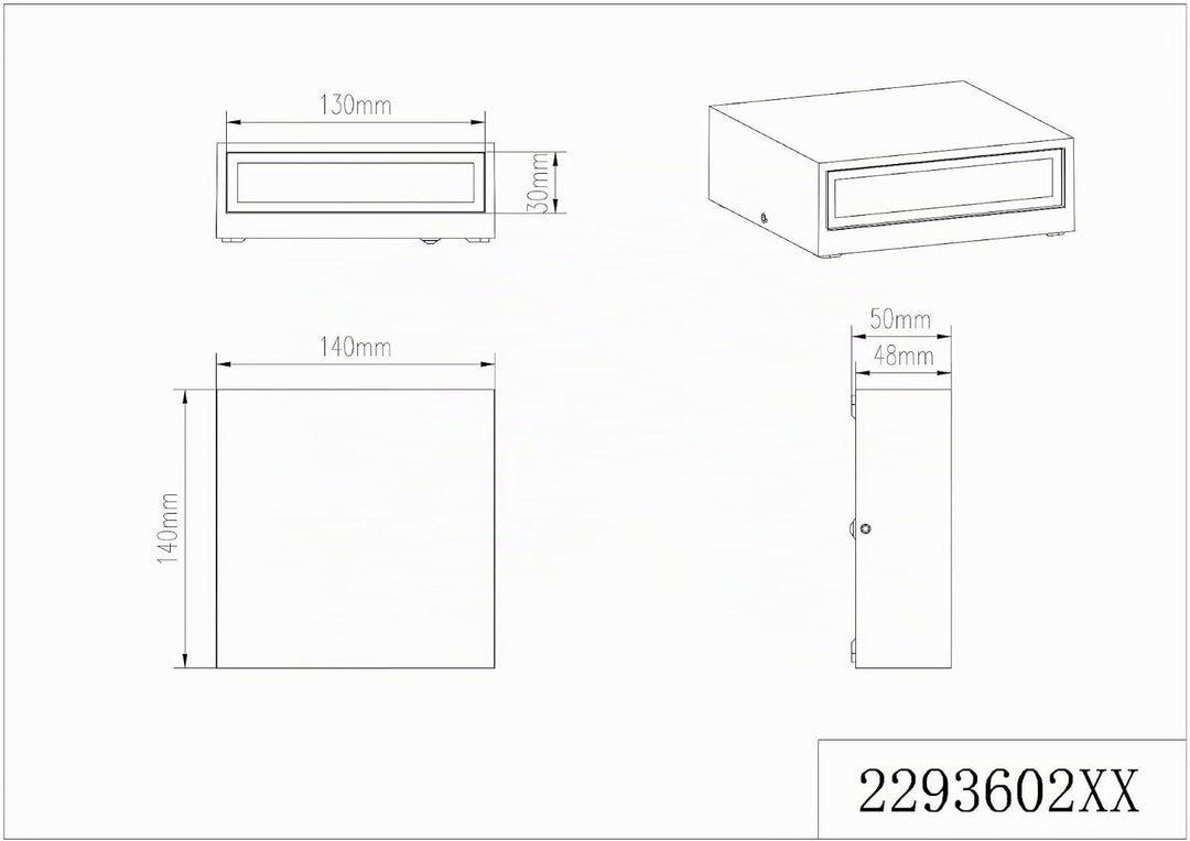Trio Leuchten LED Aussenleuchte Thames 229360242, Aluminium anthrazit, 2 x 3 Watt, Breite 14cm Anthr