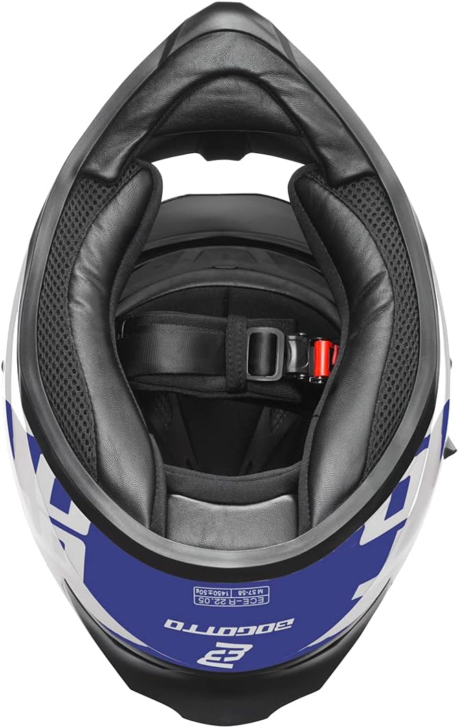 Bogotto V128 BG-X Helm (Blue/White,XL) XL Blau/Weiss, XL Blau/Weiss