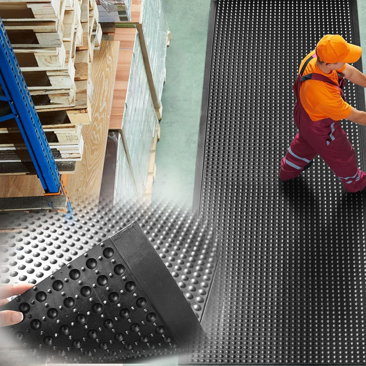 Floordirekt Arbeitsplatzmatte Bubble 90 x 200 cm - Anti-Ermüdungsmatte für Steharbeitsplätze - Natur