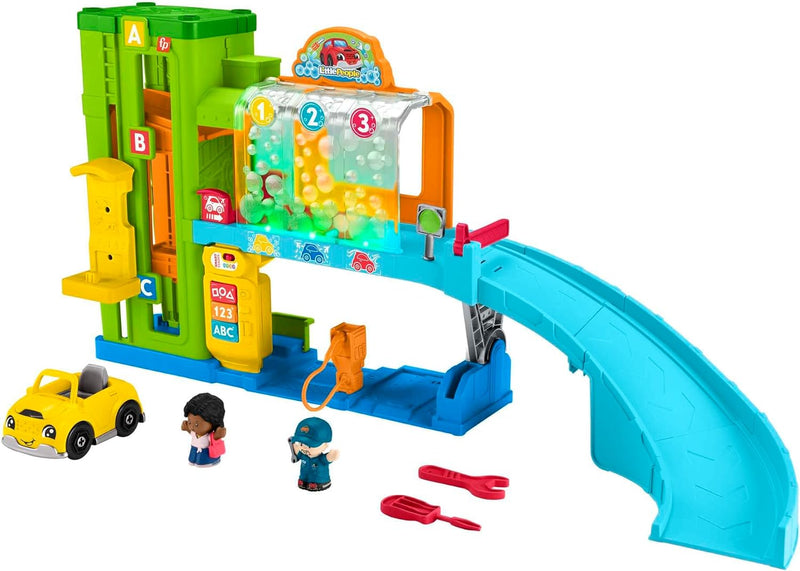 FISHER-PRICE Little People Lern-Garage - Interaktives Autogaragen-Spielset mit Lichtern, Musik und S