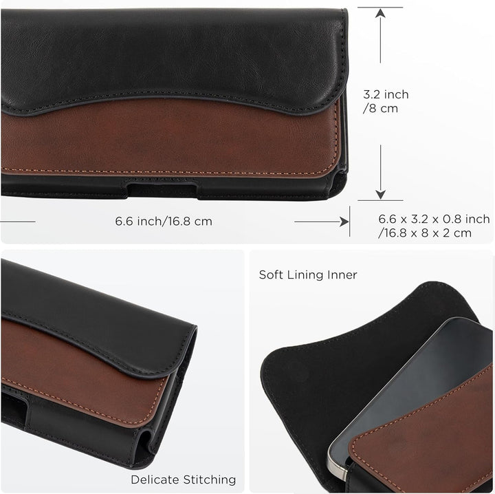 Handy Gürteltasche Premium Leder Tasche mit Gürtelclip Handytasche für iPhone 15 Pro Max 14 Pro Max
