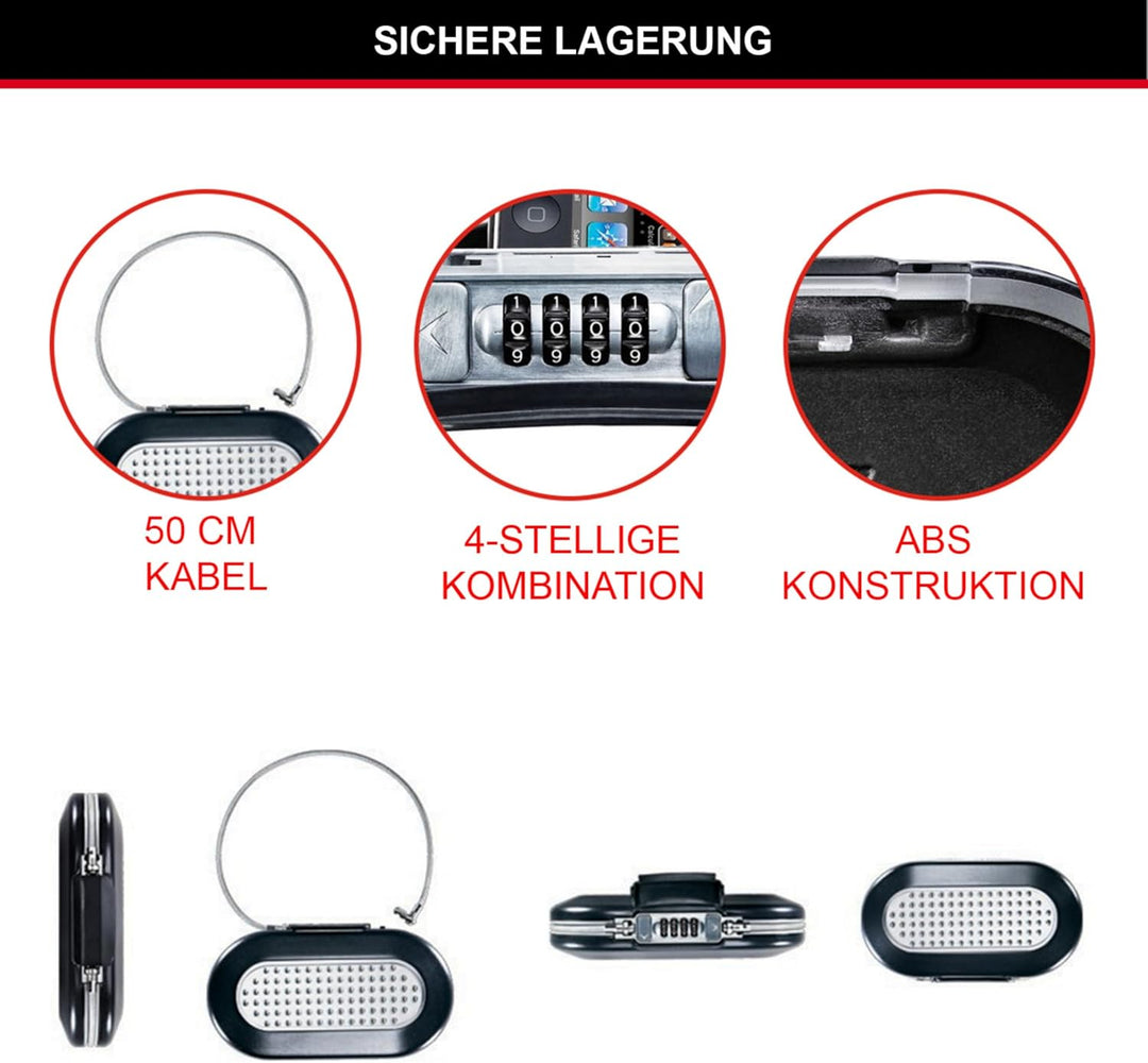 MASTER LOCK Tragbarer Tresor [Zahlenschloss] [mit Kabel] [Schwarz] 5900EURD – Sichern Sie Ihre Wertg
