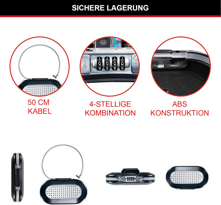 MASTER LOCK Tragbarer Tresor [Zahlenschloss] [mit Kabel] [Schwarz] 5900EURD – Sichern Sie Ihre Wertg