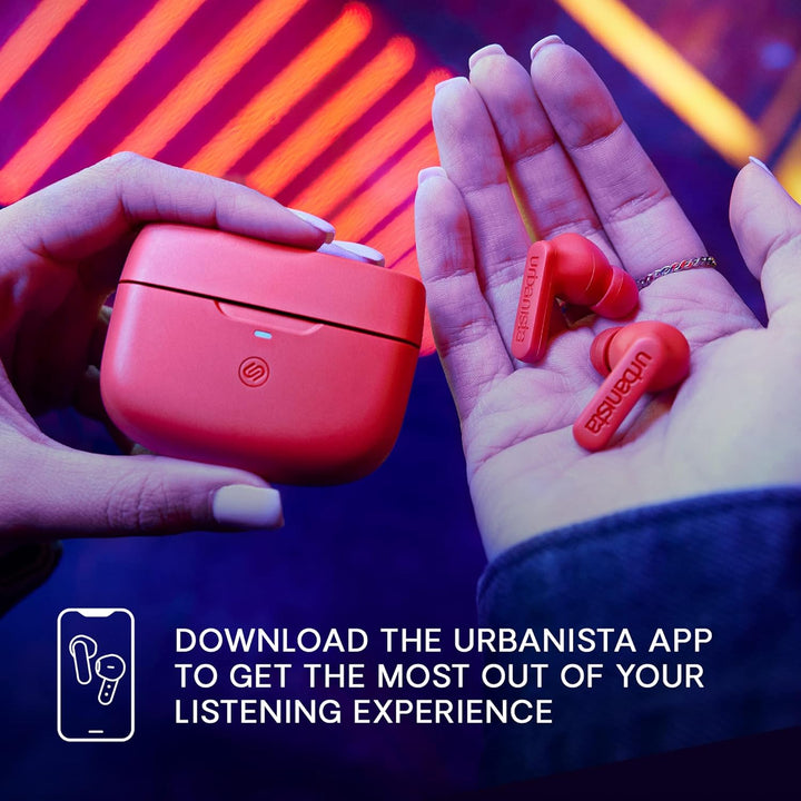 Urbanista Atlanta In Ear Kopfhörer Bluetooth Noise Cancelling, Hybrid ANC, Tiefe Bässe, spritzwasser