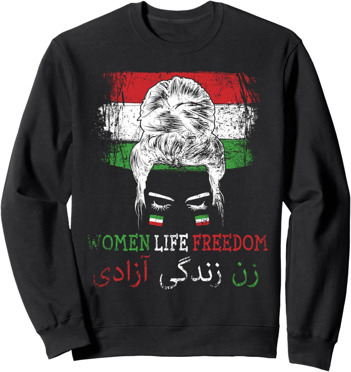 Zan Zendegi Azadi Persische Frau Leben Freiheit Iran Flagge Sweatshirt