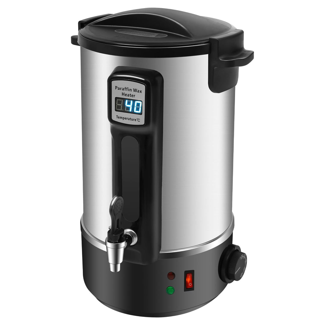Luntra Wachsschmelzer 8L Edelstahl mit Auslauf &amp; LED-Display, elektrischer Wachsschmelztopf 1100W (3