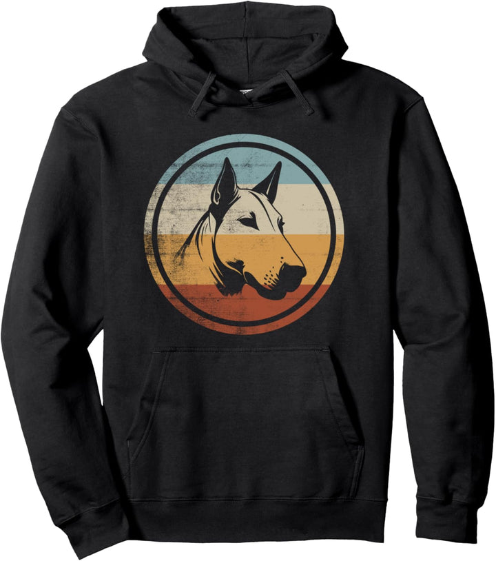 Bullterrier Hund Retro Design Pullover Hoodie