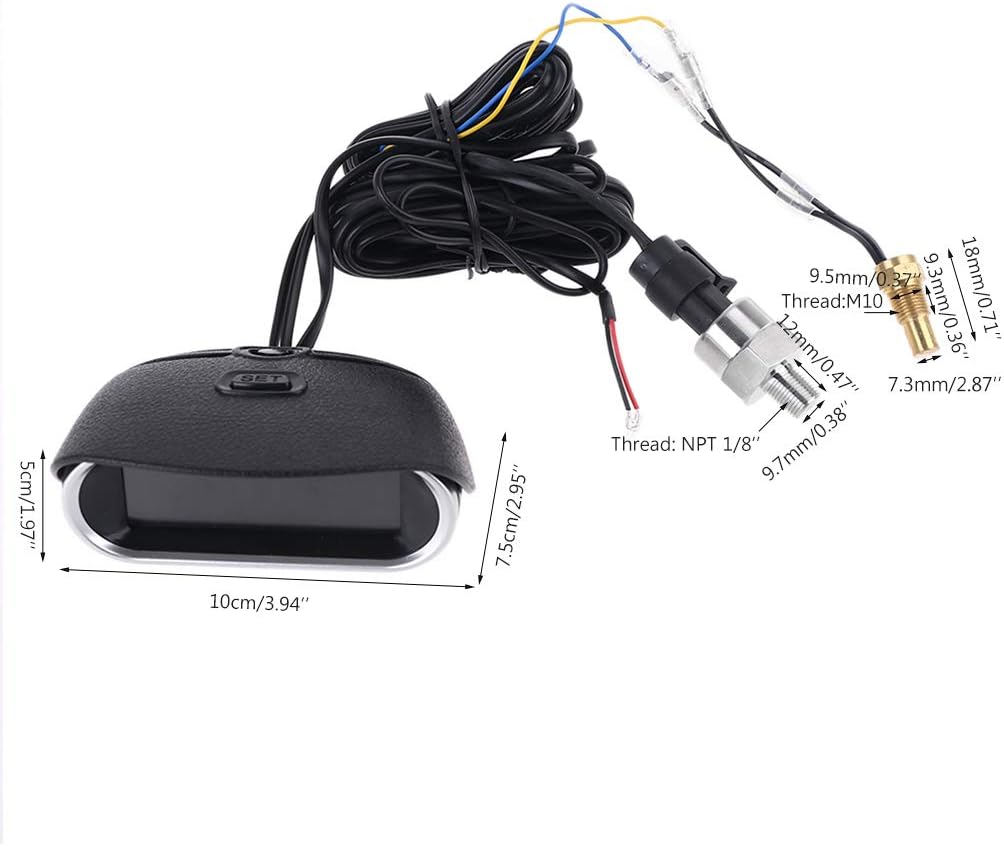 Buwei 2 Funktionen 12V / 24V Universal Truck Auto Öldruckanzeige + Wassertemperaturanzeige Set Meter