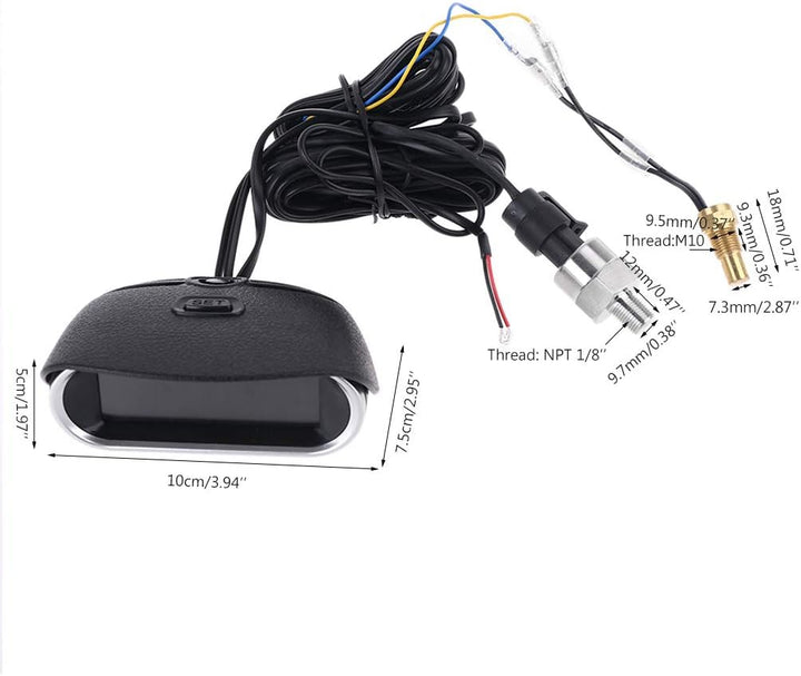 Buwei 2 Funktionen 12V / 24V Universal Truck Auto Öldruckanzeige + Wassertemperaturanzeige Set Meter