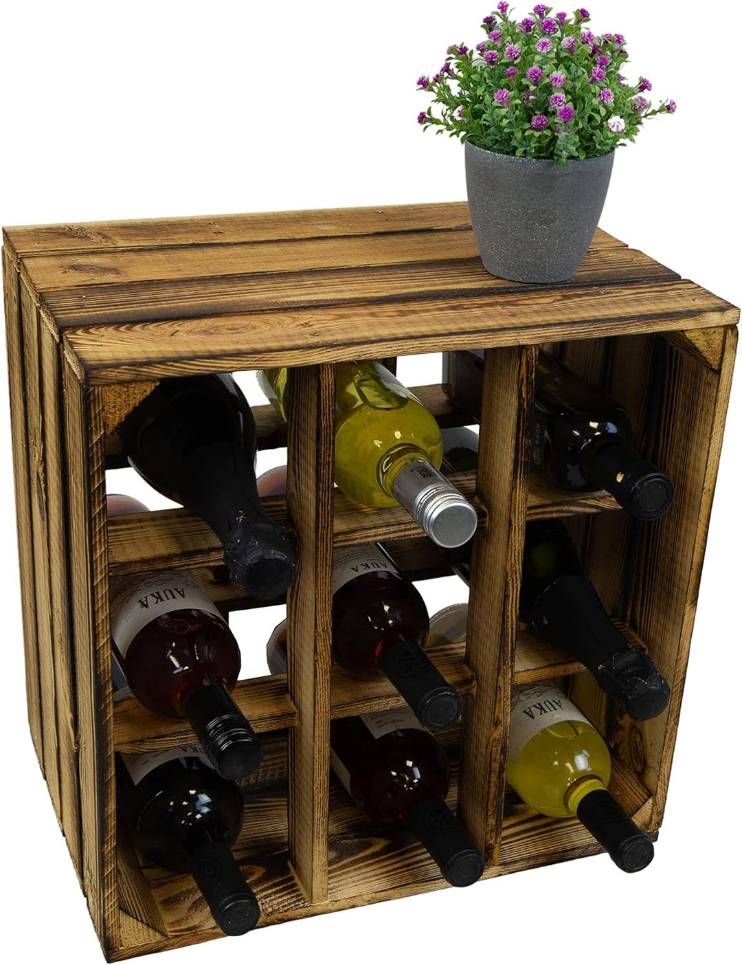 Kistenkolli Altes Land Weinregal Mix Regalkiste Flaschenablage Weinregal Apfelkiste/Weinkiste Weinsc