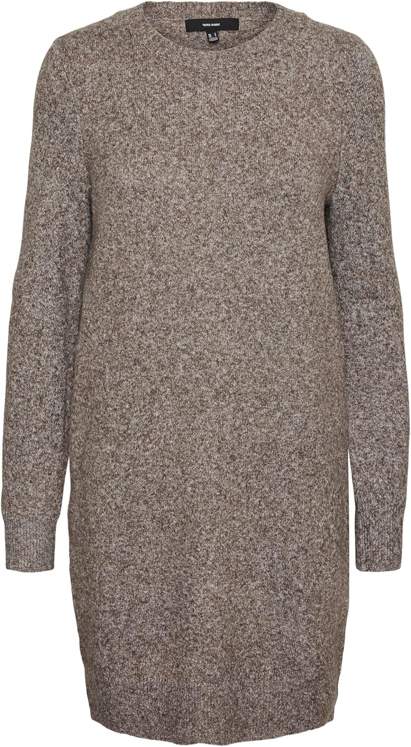 VERO MODA Damen Kleid 10215523 XS Light Grey Melange, XS Light Grey Melange