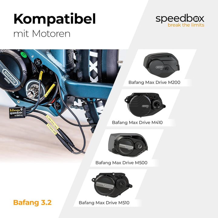 SpeedBox 3.2 kompatibel mit Bafang (M200, M410, M500, M510) / E-Bike Tuning-Chip/CAN-Kommunikation