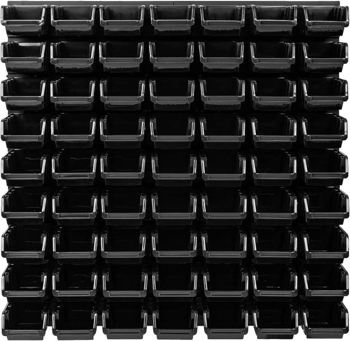 PAFEN Wandregal Stapelboxen Lagersystem - 772 x 780 mm – 63 Stück Boxen Werkstatt Schüttenregal Werk