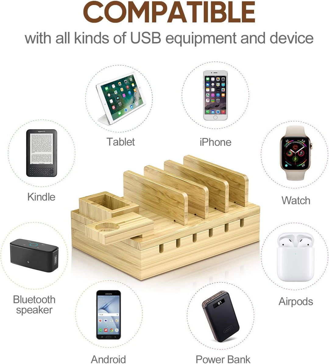 Mobile Phone Charging Station USB Charger Multiple Charging Station for Multiple Devices Smartphone