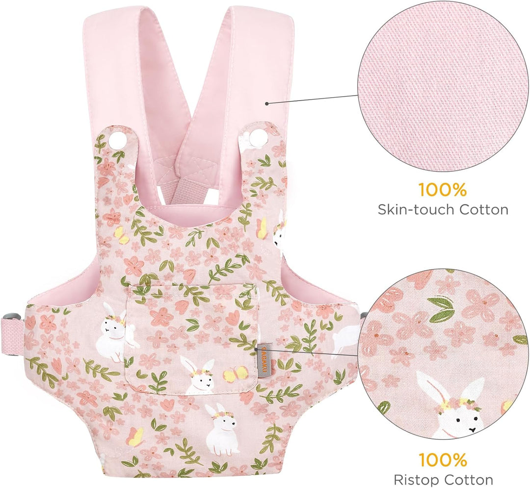 GAGAKU Puppentrage ab 3 Jahre Bauchtrage Babypuppen Zubehör Schultergurte Babytrage Puppe Kleinkind