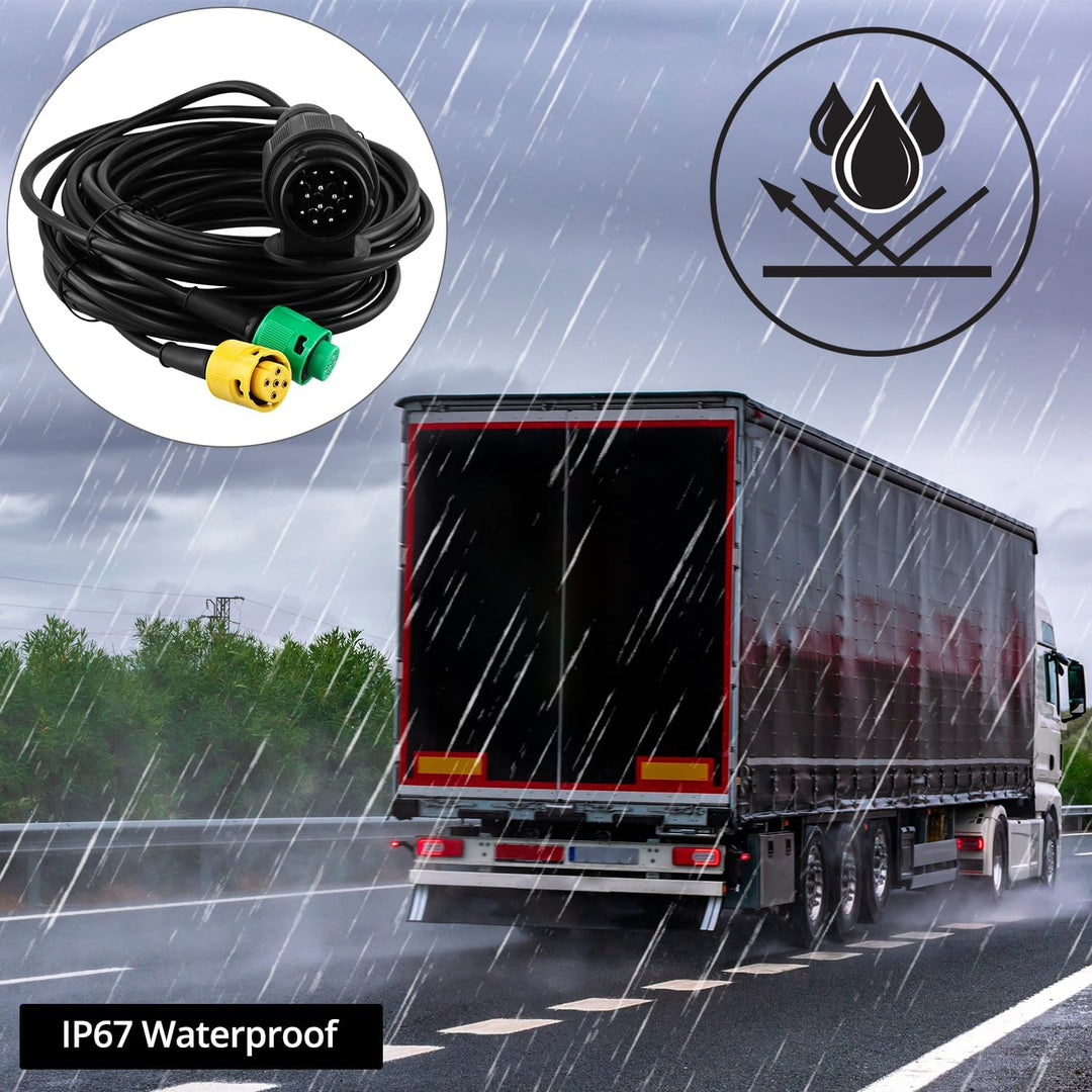 QWORK® 5 Meter Kabelsatz für Anhänger, 13-polig Stecker auf 2X 5-polig Stecker, für Anhängerbeleucht