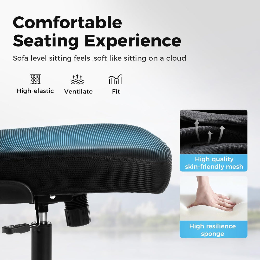 ALPHA HOME Bürostuhl Ergonomischer Schreibtischstuhl mit Lendenwirbelstütze, Höhenverstellbar, Büros