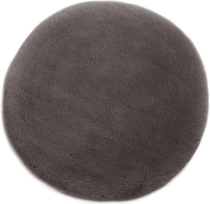 Teppich Wölkchen Fell Rund, Fellteppich Rund, Kunstfell Teppich Waschbar, Hasenfell, Kaninchenfell |