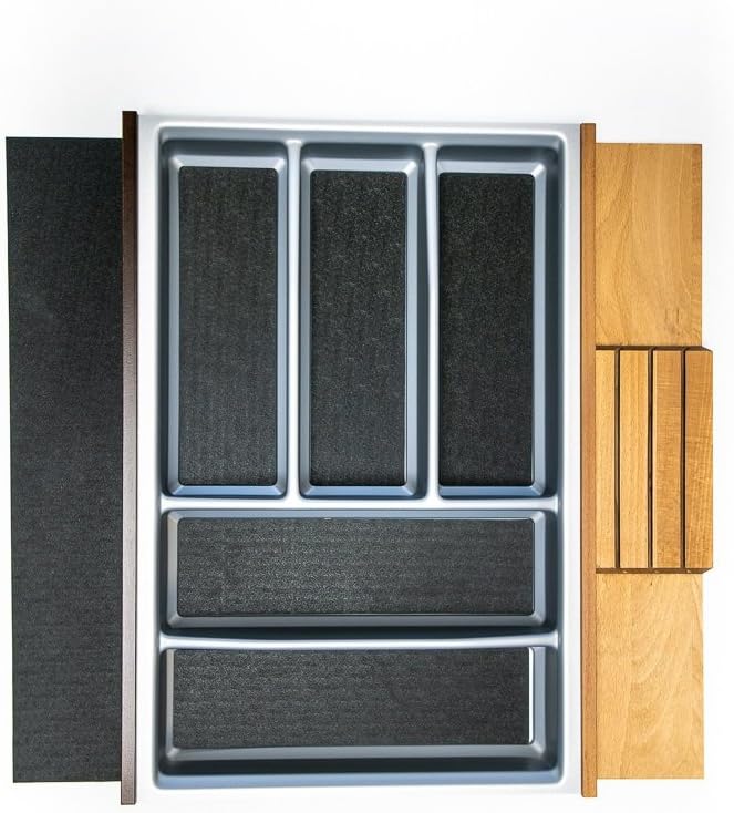 Lana Solution Besteckeinsatz für 55 er Schublade, 462 mm x 400 mm, Silber
