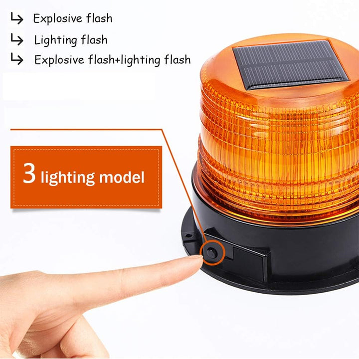 ONCCI 12V Solar/USB Warnleuchte LED Rundumleuchte Magnet Warnlicht Blinkleuchte für Auto PKW LKW Kab