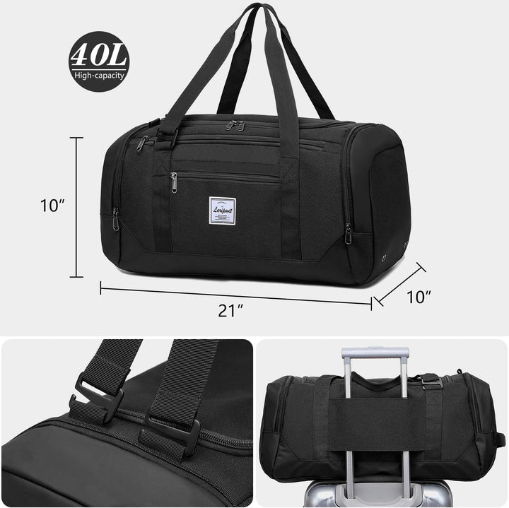 Laripwit Sporttasche Herren, 40L Reisetasche Rucksack Trainingstasche mit Schuhfach & Nassfach, Wass