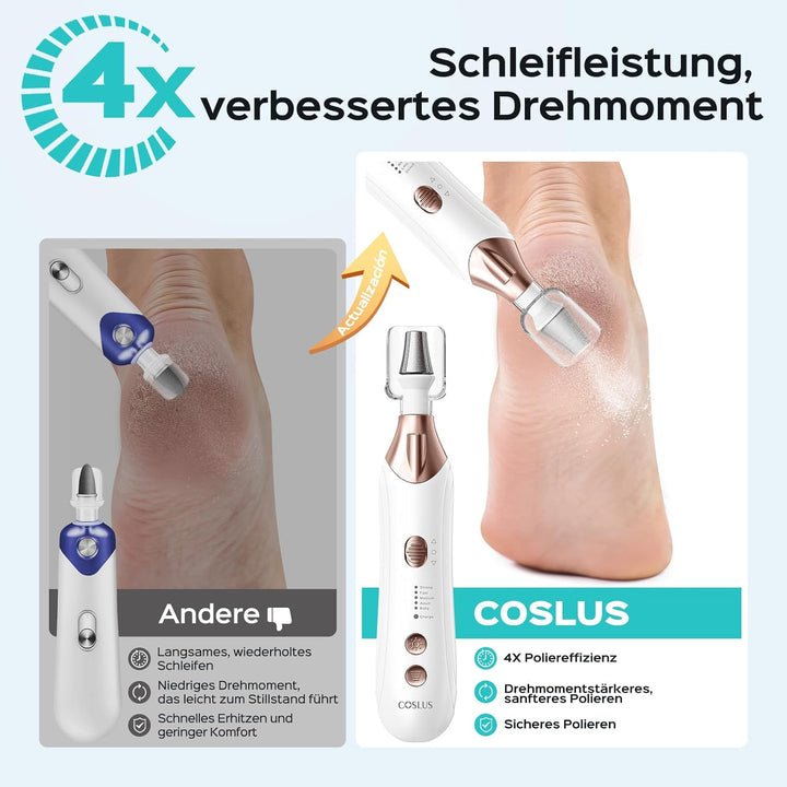 COSLUS Elektrische Maniküre und Pediküre set: 5-in-1 Professionelle Maniküre Pediküre set mit LED Li